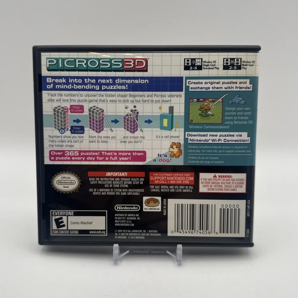 PICROSS 3D PUZZLES NINTENDO DS VIDEO GAME TESTED CIB NEW OPEN BOX